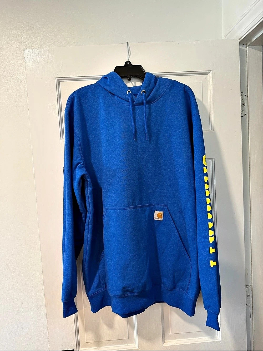 Carhartt Rain Defender Midweight 1889 Graphic Sweatshirt Blue & Yellow Large